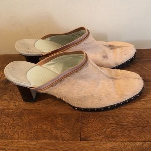 Cole Haan Calf Hair Studded Heeled Mules